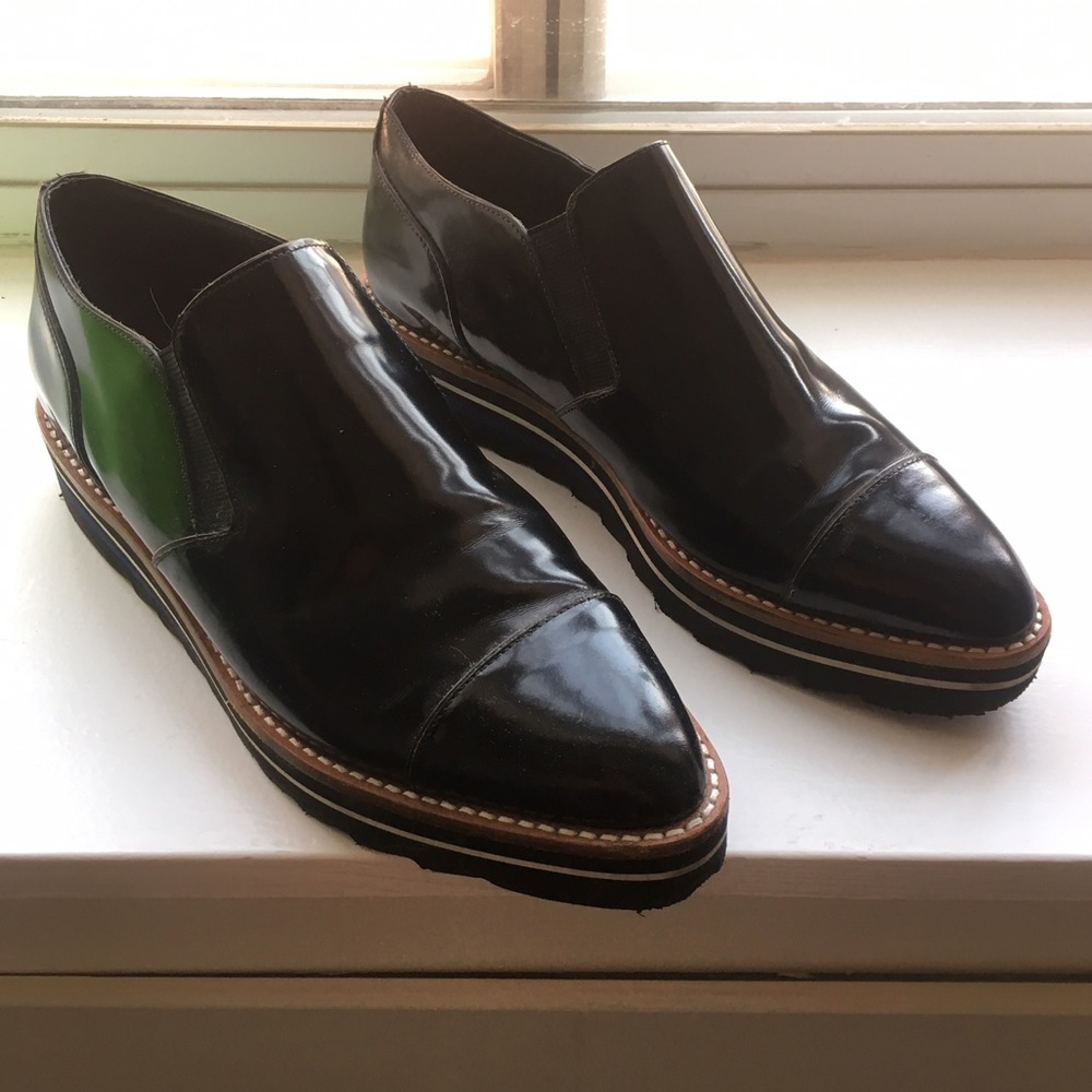 Vince Alona black slip on platform creepers